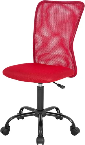 Miniatura 8 de Silla de oficina ergonómica de malla bonita, soporte lumbar sin brazos, elegante y moderna silla de escritorio para PC, color negro, con respaldo