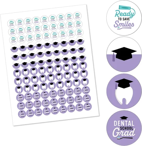 Miniatura 2 de Big Dot of Happiness Graduado de la escuela dental - Odontología e higienista fiesta de graduación redonda de dulces - Etiquetas para dulces