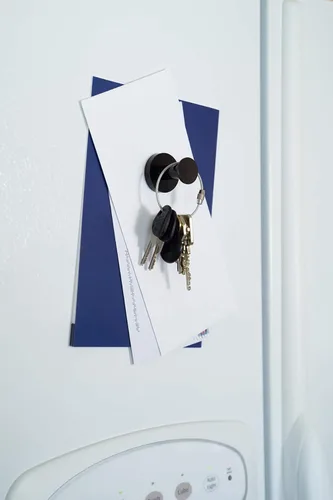 Miniatura 7 de Mavoro Ganchos magnéticos fuertes para colgar abrigos y bolsas. Juego de 2 ganchos magnéticos negros resistentes, 52 imanes de tierras raras