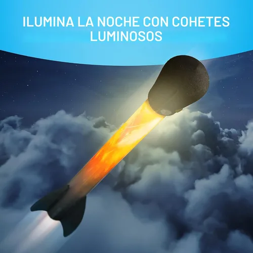 Miniatura 4 de Reabastecimiento de juguete de cohetes de aire National Geographic - 5 cohetes de aire con luz LED, compatibles con todos los lanzadores de cohetes