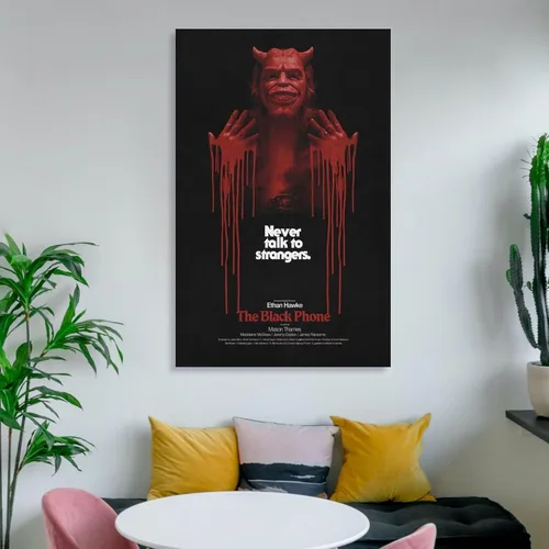 Miniatura 6 de SGWDHPXUK Póster de película The Black Phone con cubierta retro, película de terror, arte de pared y decoración de sala, 12 x 18 pulgadas