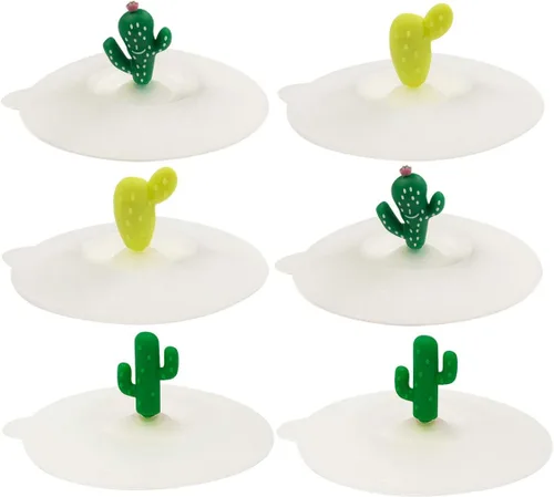 Miniatura 12 de allydrew Tapas de silicona para tazas, antipolvo, a prueba de fugas, para bebidas frías y calientes (juego de 6), orejas de conejo