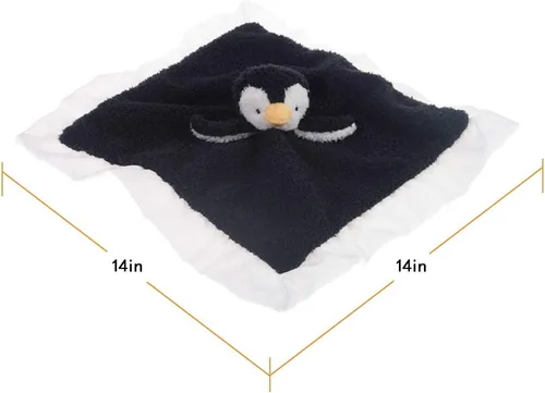 Miniatura 6 de Apricot Lamb Manta de seguridad suave de animales de peluche, diseño de pingüino negro, manta de personaje para guardería, felpa de lujo