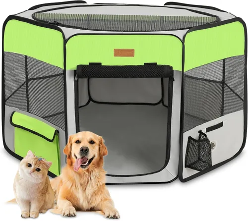 Corralito portátil para mascotas, para gatos, cachorros, conejos, pollos, tienda de campaña plegable de gran capacidad para mascotas para interiores