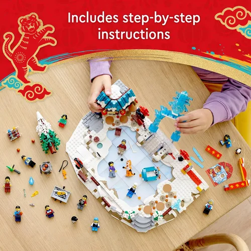 Miniatura 5 de LEGO Kit de construcción del Festival de Hielo Lunar New Year 80109; juguete de regalo para niños de 8 años en adelante; juego de construcción