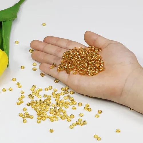 Miniatura 3 de Cuentas de semillas doradas transparentes de 4 mm al por mayor para hacer joyas, 110 gramos, aproximadamente 1600 piezas, cuentas de vidrio 6/0