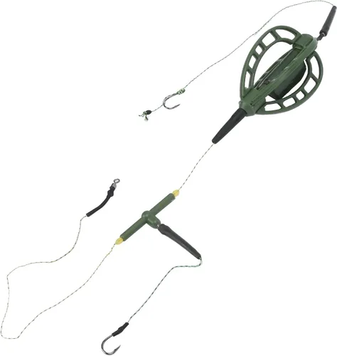 Miniatura 9 de plplaaoo Comedero de pesca de carpa, cesta de trampa de pesca, dispositivo de anidación de carpa de acero al carbono, bobina de alimentador de pesca