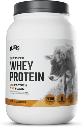 Miniatura 11 de Levels - Polvo de proteína de suero alimentado con pasto, sin artificiales, 24G de proteína, chocolate puro, 5 libras