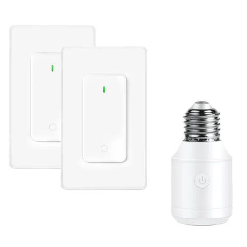 Miniatura 60 de Toma de control remoto, interruptor de luz y enchufe remoto greencycle con interruptor de luz inalámbrico, rango de 500 pies, no necesita cableado