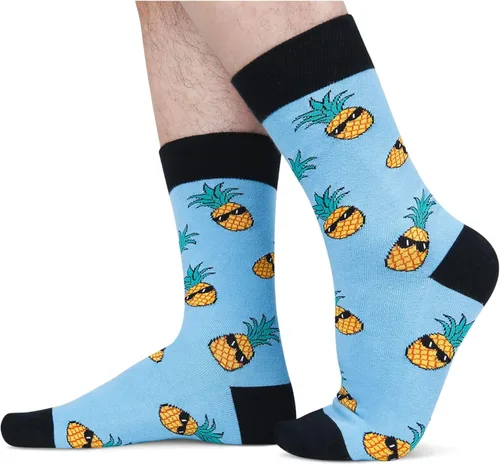 Miniatura 5 de Zmart Calcetines de piña FIV para hombre calcetines de guitarra Taco regalos divertidos de piña FIV calcetines divertidos paquete de 2 Multi M