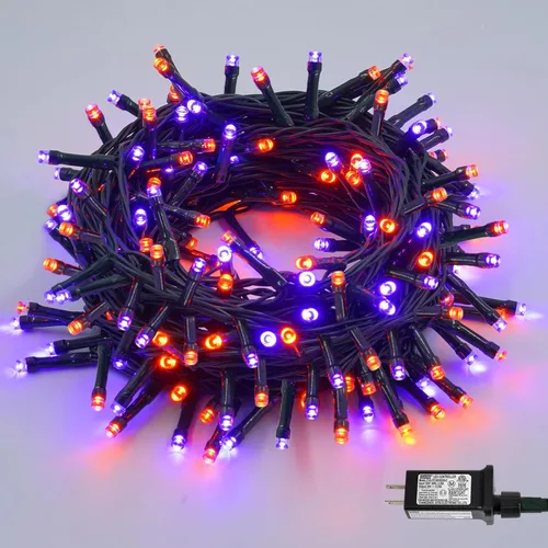 Miniatura 23 de YEGUO 200 luces LED de 66 pies para Navidad, exteriores, impermeables, cadena de luces blancas cálidas para interiores, 8 modos, cable verde, luz