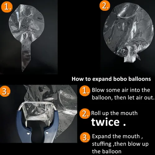 Miniatura 2 de Máquinas de rellenar globos, kit de relleno para globos transparentes, globos Bobo, globos de látex, globos de burbujas para confeti, rosas y flores