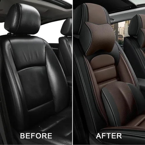 Miniatura 6 de Fundas de asiento para Chevrolet Chevy Aveo 2004-2011, funda de asiento de automóvil de piel sintética, compatible con bolsa de aire, protector