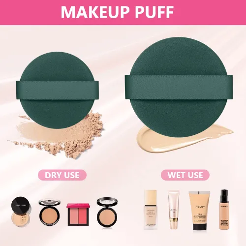 Miniatura 5 de Ainiv 9 esponjas de maquillaje con cojín de aire para base, esponja reutilizable con caja portátil, esponja de mezcla sin látex para líquidos