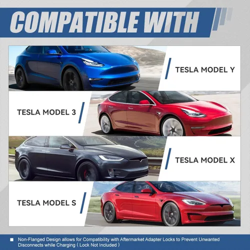 Miniatura 7 de Auto Dynasty SAE J1772 Adaptador de carga de enchufe a Tesla de 60 A / 250 V CA, compatible con Tesla Model 3/S/X/Y, azul texturizado mate