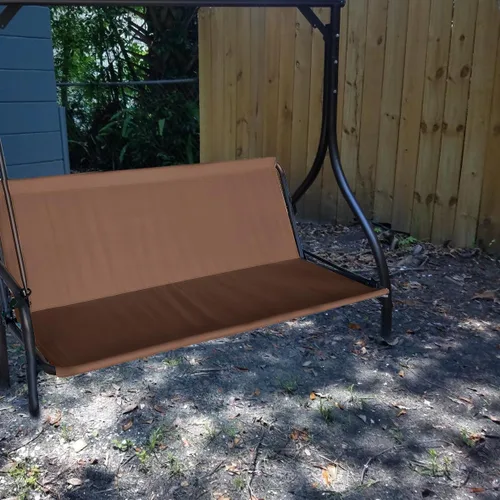 Miniatura 2 de J&C Funda de repuesto para asiento de columpio de patio, 600D, resistente, soporte de asiento de columpio para exteriores, impermeable, resistente a