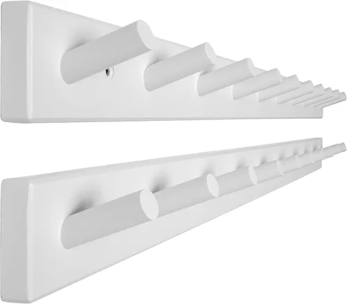 Miniatura 17 de WEBI Perchero Montado en la Pared, 16" de Agujero a Agujero, Colgador de Abrigos para Pared con 5 Ganchos para Colgar, Perchero de Ganchos Riel