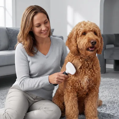 Miniatura 7 de Poodle Pet Slicker Brush – Para perros, gatos y conejos – Elimina la piel enmarañada, los nudos y el pelo suelto – Adecuado para el aseo