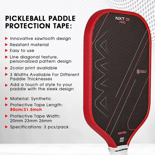 Miniatura 115 de PICKLETECH Cinta de protección de pala de pickleball – Protector de borde de cabeza de paleta – Cinta de protección de borde de raqueta ajuste gris