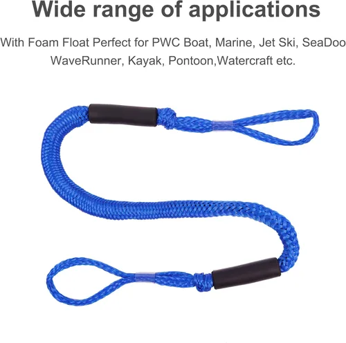 Miniatura 5 de Líneas elásticas para muelle – Accesorios para barcos – Cuerda de amarre de 4 pies para PWC, moto acuática, pontón, kayak, canoa, lancha motora, Azul