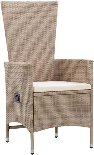 Miniatura 3 de Ensemble de Jardin Salon de 2 Places avec Table en Verre, Mobilier de Jardin Résistant aux Intempéries en Rotin Synthétique Beige et Noir Pour