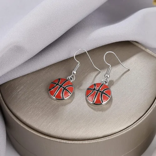 Miniatura 4 de RUOFFETA Aretes colgantes de pelota deportiva, aretes de fútbol, aretes de baloncesto, aretes de voleibol de béisbol, para mujer, regalo