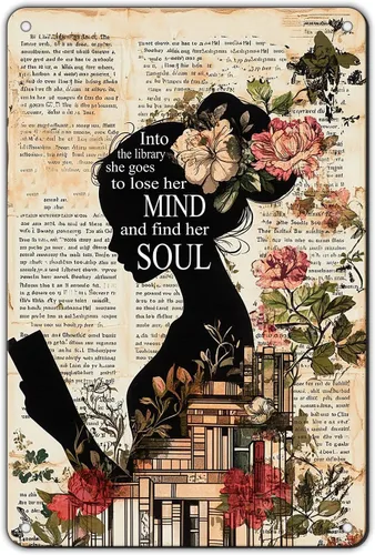 Miniatura 90 de Cartel de metal vintage con texto en inglés "Girl and She Lived Happily Ever After Dog" (Poodle Girl and She Lived Happily Ever After Dog), letrero