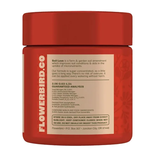 Miniatura 9 de Flowerbird Soil Love - Alimento vegetal premium y fertilizante para plantas Humics, algas prensadas en frío e hidrolizado de pescado Enmienda