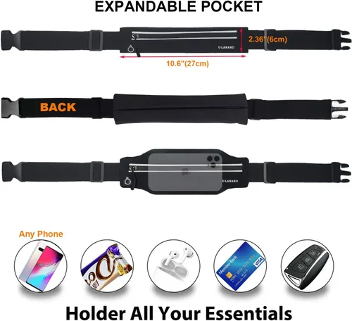 Miniatura 3 de Cangurera delgada para correr para hombres y mujeres, soporte para teléfono para correr, bolsa de cintura para entrenamiento, cinturón de dinero