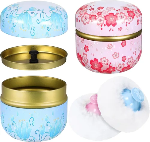 Zopeal Kit de soplo de polvo para polvo, contenedor de cosméticos para el cuerpo, contenedor suave para bebés y mujeres, viaje a casa, caja de