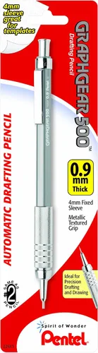 Miniatura 5 de Pentel Graph Gear 500 - Lápiz de dibujo automático, 0.3mm, barril marrón, 1 paquete (PG523BP)
