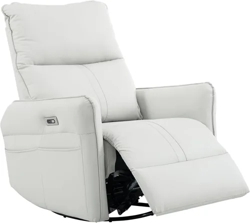 Miniatura 7 de Silla reclinable giratoria eléctrica para guardería, silla mecedora giratoria tapizada de 270° con puertos USB, reclinables pequeños para espacios