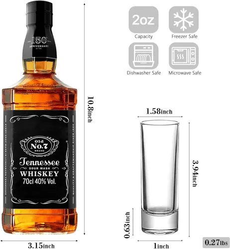 Miniatura 2 de Vasos de chupito de 2 onzas de alto, paquete de 18 vasos transparentes de 3.9 pulgadas para whisky, tequila, vodka, espresso, vasos de chupito