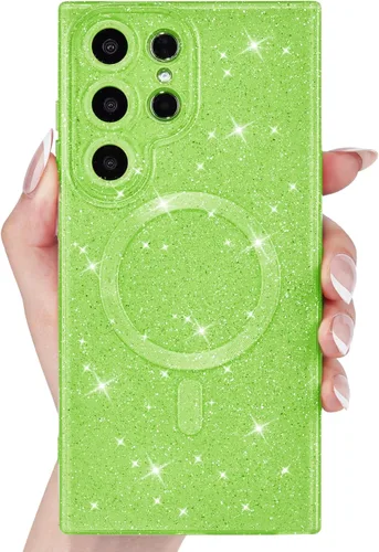 Miniatura 14 de Svanove Funda magnética con purpurina para Samsung Galaxy S22, compatible con Magsafe Cute, brillante, brillante, estética, dura y brillante