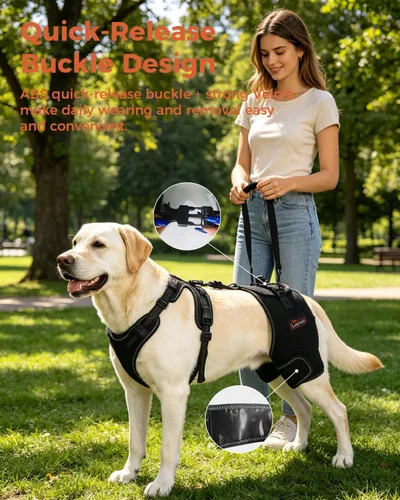 Miniatura 9 de Soporte de cadera para perro, soporte ajustable para piernas de perro para displasia de cadera, artritis/alivio del dolor, estabilizador de rótula