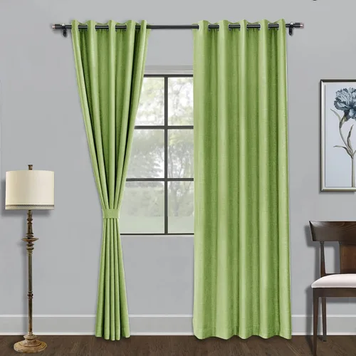 Miniatura 13 de Fcosie Cortinas opacas de 84 pulgadas de largo con textura de lino, con aislamiento térmico, con ojales en la parte superior con forro opaco blanco