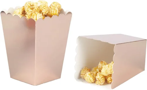 Miniatura 7 de We Moment Cajas de palomitas de maíz doradas para suministros de fiesta, paquete de 36 Marrón