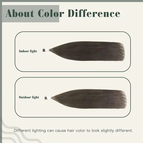 Miniatura 7 de Sixstarhair Extensiones de cabello humano de queratina con punta en I de 14 pulgadas, color marrón chocolate, extensiones de cabello lacio y sedoso