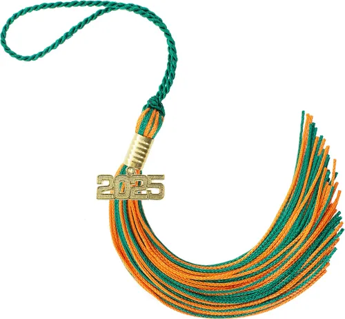 Miniatura 306 de Borla de graduación Aqua 2022, todos los colores escolares disponibles, fabricada en Estados Unidos