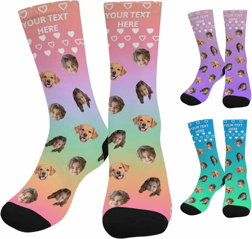 Miniatura 218 de Artsadd Calcetines personalizados para mujeres y hombres, amantes de los perros y gatos, regalos divertidos unisex personalizados
