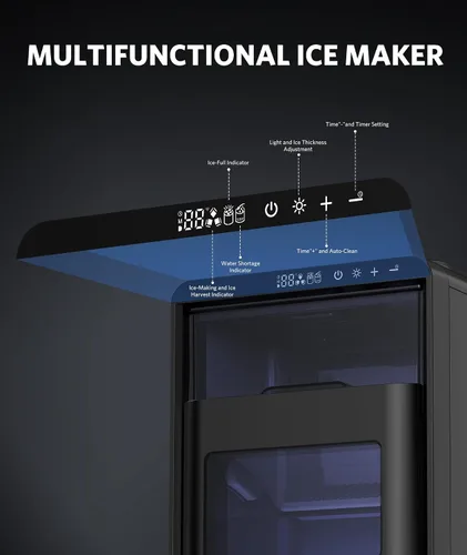 Miniatura 7 de COWSAR Máquina de hielo Crescent, máquina de hielo para encimera de fusión lenta, 27 libras/24 horas, 16 piezas en 12-15 minutos, autolimpieza
