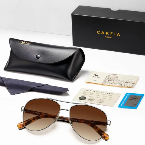 Miniatura 35 de CARFIA Gafas de sol polarizadas para mujer, protección UV, brazos de acetato, marco de metal, sombras para mujer, CA3216