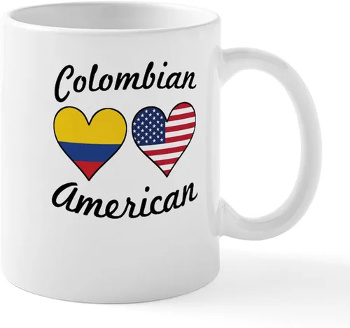 CafePress Taza de café de cerámica de 11 oz (11.0 fl oz) con diseño de bandera colombiana