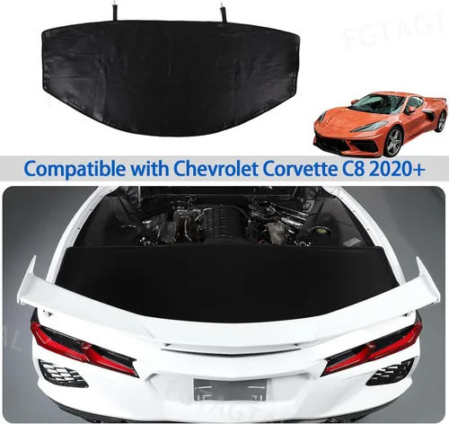 Miniatura 7 de Funda trasera para maletero compatible con Chevrolet Corvette C8 Stingray 2020-2026, cubierta de seguridad de cuero para maletero trasero, Negro