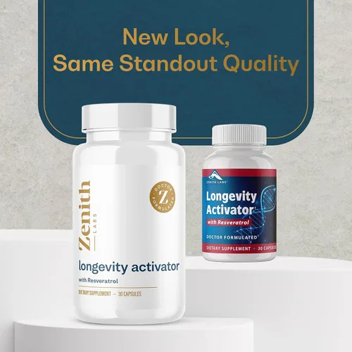 Miniatura 7 de Zenith Labs Suplemento dietético activador de la longevidad, antioxidantes naturales con resveratrol, apoya la función inmune y la memoria saludable