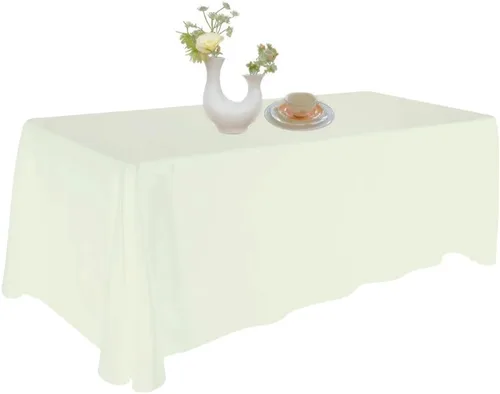 Miniatura 11 de Urby Mantel negro para mesas rectangulares de 6 a 8 pies con capacidad para 6 a 8 personas, manteles de mesa de tela para fiestas de 6 a 8 sillas