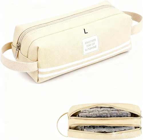 Organizador para contactos diarios: funda para lentes de contacto, funda de viaje portátil todo en uno con etiquetas L/R, capacidad para hasta 60