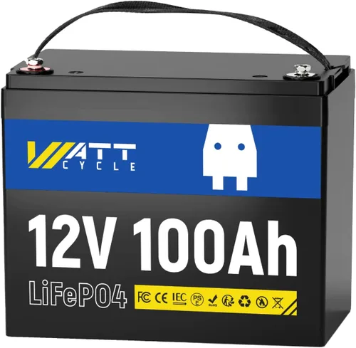 Miniatura 15 de WattCycle Batería de Ciclo Profundo LiFePO4 de 12V 100Ah - Grupo BCI 24, 15000 Ciclos, BMS 100A, Protección -4℉ para RV Boondocking, Carrito