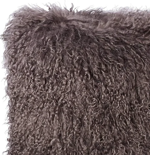 Miniatura 5 de Saro Lifestyle Almohada de piel de cordero mongol rellena de poliéster Gris