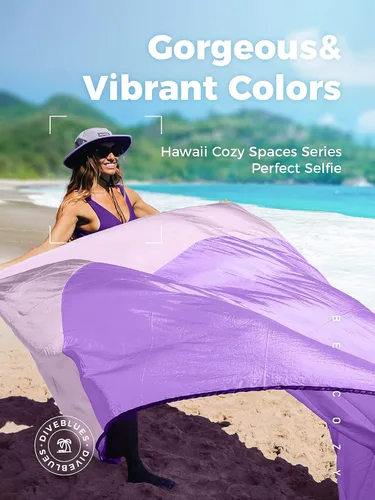 Miniatura 5 de OCOOPA Diveblues S09 - Manta de playa extragrande (8 personas) de nailon de paracaídas, sin arena, resistente al agua, cómoda, compacta y ligera, a